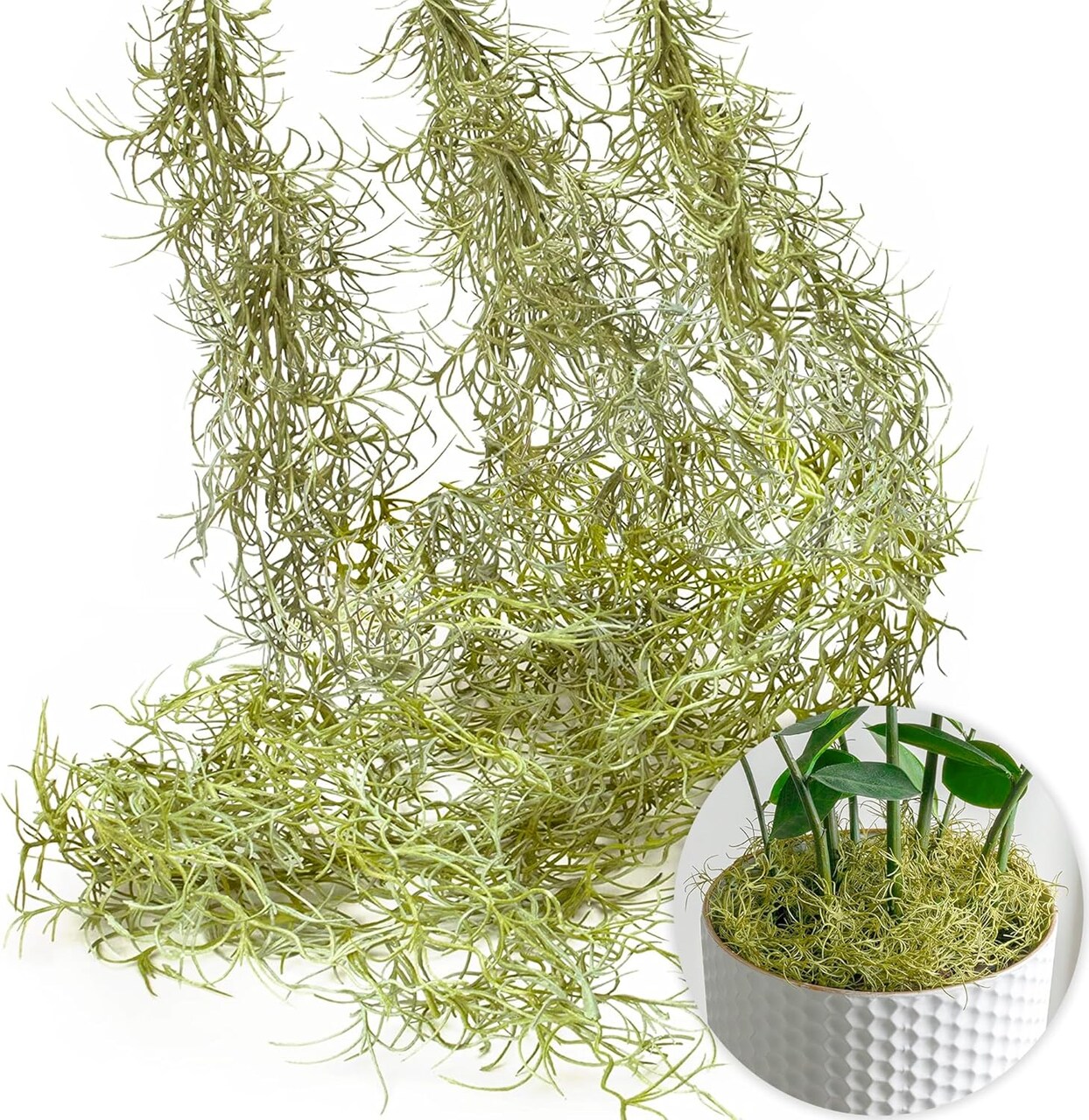 Succulents Extra Large Spanish Moss (3pck, 33" Long) - Fake Moss for Crafts